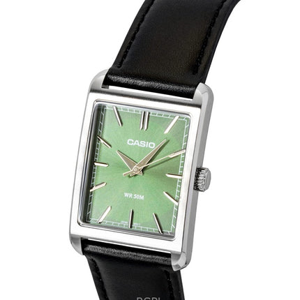 Casio Analog Leather Strap Green Dial Quartz MTP-B215L-3AV Men's Watch