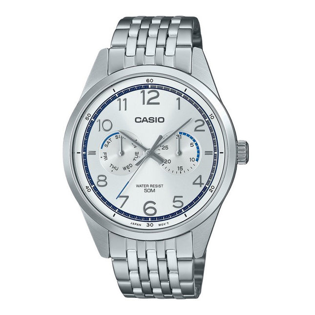 Casio Standard Analog Stainless Steel Silver Dial Quartz MTP-E340D-7AV Men's Watch