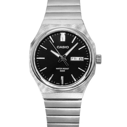 Casio Standard Analog Stainless Steel Black Dial Quartz MTP-E735D-1AV Men's Watch