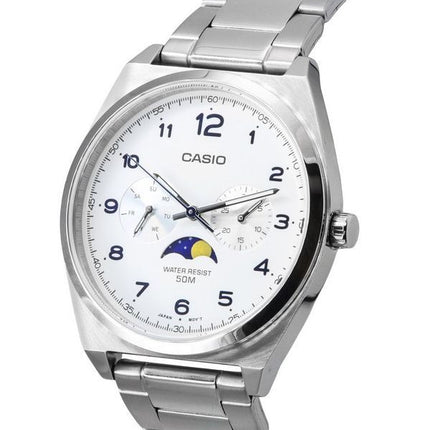 Refurbished Casio Standard Analog Moon Phase White Dial Quartz MTP-M300D-7A MTPM300D-7 Men's Watch