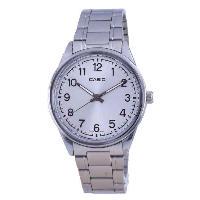 Casio Silver Dial Stainless Steel Analog Quartz MTP-V005D-7B4 MTPV005D-7 Mens Watch