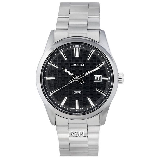 Casio Analog Stainless Steel Black Dial Quartz MTP-VD03D-1A MTPVD03D-1 Men's Watch