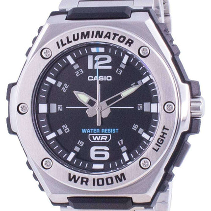 Casio Youth Black Dial Stainless Steel Quartz MWA-100HD-1A MWA100HD-1 100M Mens Watch