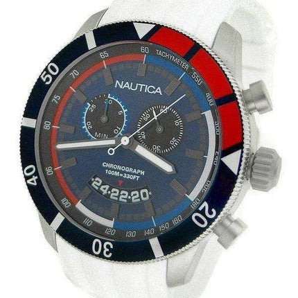 Nautica Chronograph Sporty White Resin Band N17585G Men's Watch