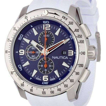 Nautica Chronograph Sporty White Resin Band N17593G Men's Watch