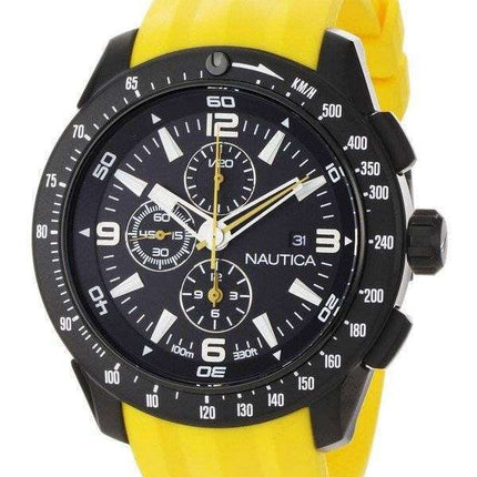 Nautica Chronograph Black Dial and Yellow Resin N18599G Men's Watch
