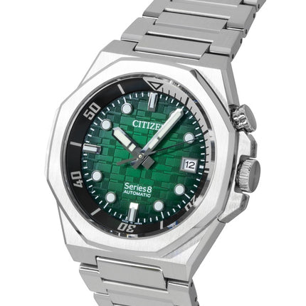 Citizen Series 8 Stainless Steel Green Dial Automatic Diver's NB6060-58X 200M Men's Watch