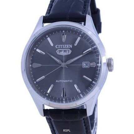 Citizen C7 Black Dial Leather Strap Automatic NH8390-20H Mens Watch