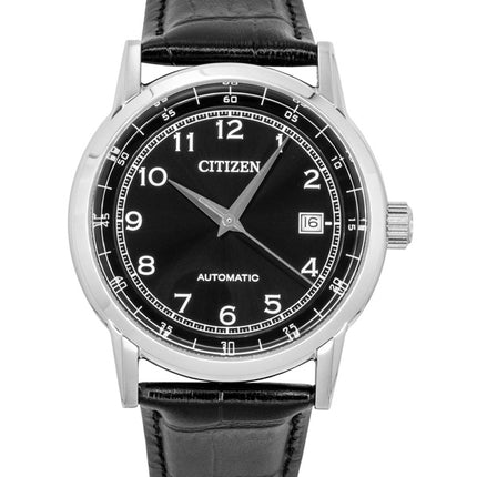 Citizen Calf Leather Strap Black Dial Automatic NJ0210-05E Men's Watch