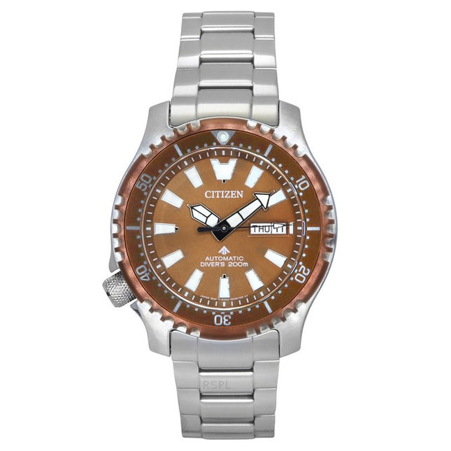 Citizen Promaster Marine Limited Edition Copper Dial Automatic Diver's NY0164-65X 200M Men's Watch with Extra Strap