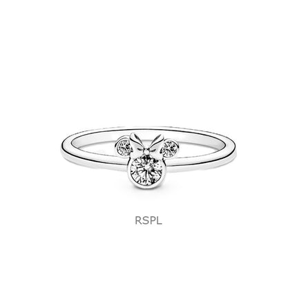 Pandora Disney Minnie Mouse Sparkling Head Ring With Clear Cubic Zirconia P-190074C01-54 For Women