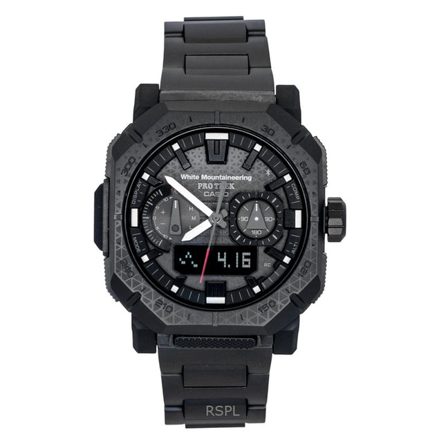 Casio Pro Trek White Mountaineering Analog Digital Smartphone Link Black Dial Solar PRW-B1000WM-1 100M Men's Watch