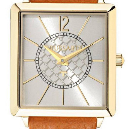 Trussardi T-Princess Silver Dial Leather Strap Quartz R2451119505 Womens Watch