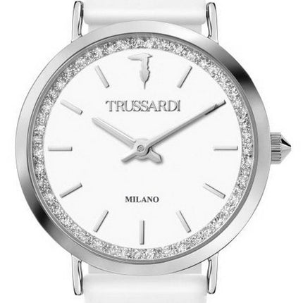 Trussardi T-Motif Silver Dial Rubber Strap Quartz R2451140504 Womens Watch