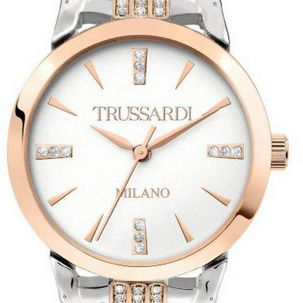 Trussardi T-Original Crystal Accents White Dial Quartz R2453142504 Womens Watch