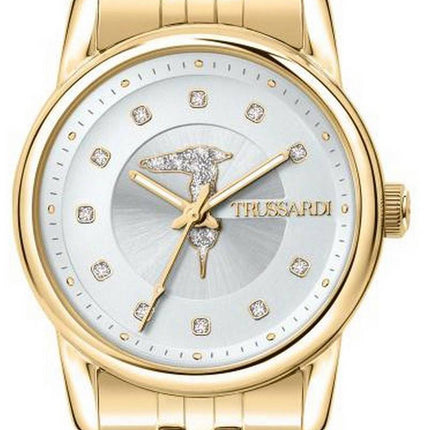 Trussardi T-Joy Crystal Accents Gold Tone Stainless Steel Quartz R2453150501 Womens Watch