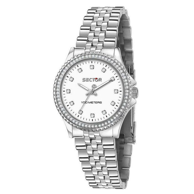 Sector 230 Just Time Crystal Accents White Dial Quartz R3253161538 100M Womens Watch