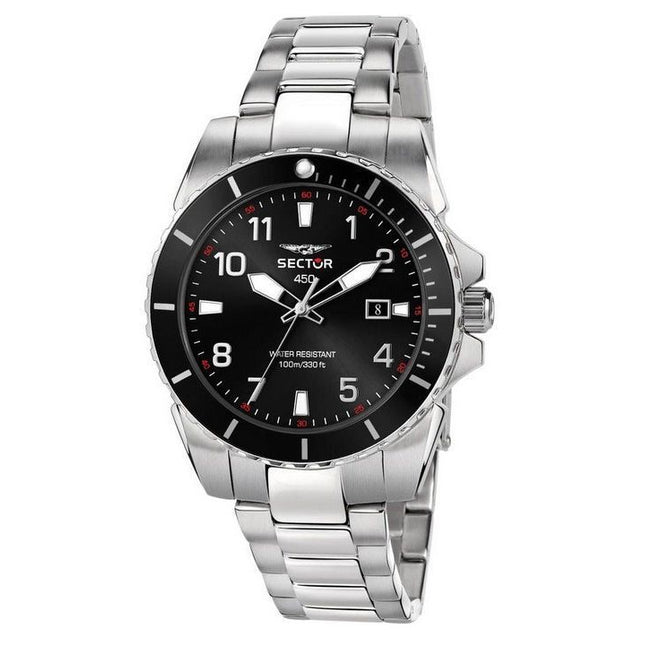 Sector 450 Date And Time Stainless Steel Black Dial Quartz R3253276009 100M Mens Watch