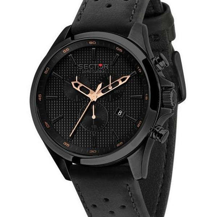 Sector De Gayardon Chronograph Black Dial Leather Strap Quartz R3271623001 100M Men's Watch