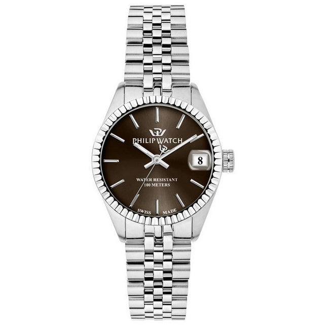 Philip Watch Caribe Urban Stainless Steel Brown Sunray Dial Quartz R8253597612 100M Womens Watch