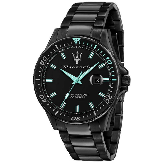 Maserati Aqua Edition Black Dial Stainless Steel Quartz R8853144001 100M Mens Watch