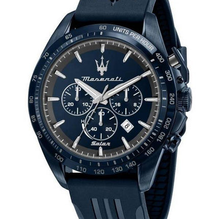 Maserati Traguardo Chronograph Blue Dial Rubber Strap Quartz R8871649001 100M Men's Watch