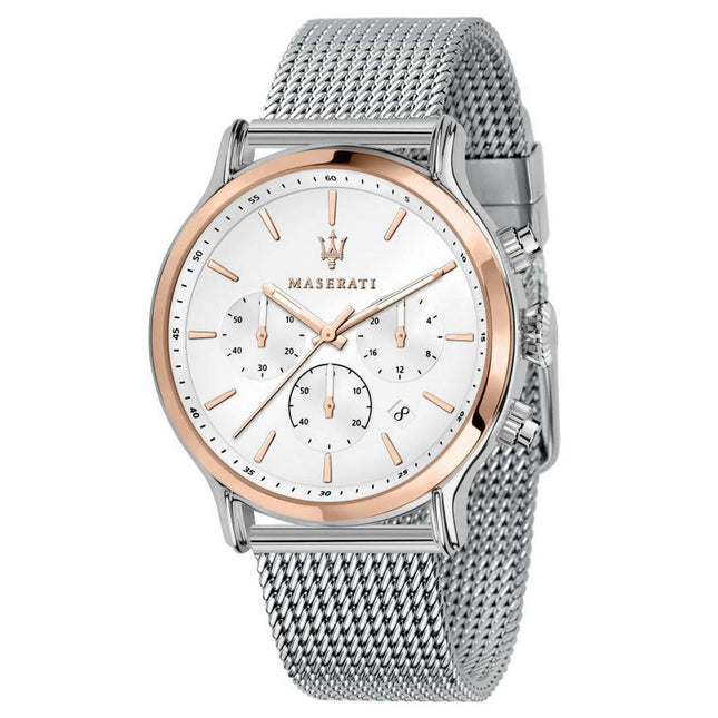 Maserati Epoca Chronograph White Dial Stainless Steel Quartz R8873618009 100M Mens Watch