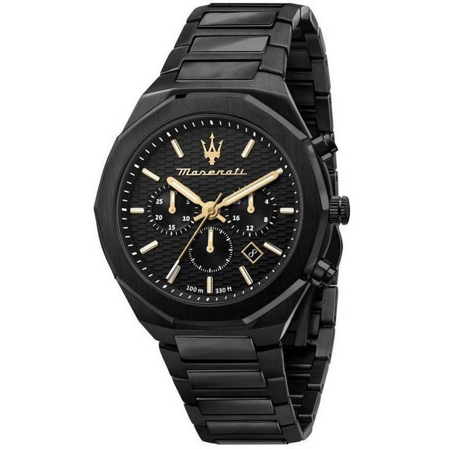 Maserati Stile Chronograph Stainless Steel Black Dial Quartz R8873642005 100M Men's Watch