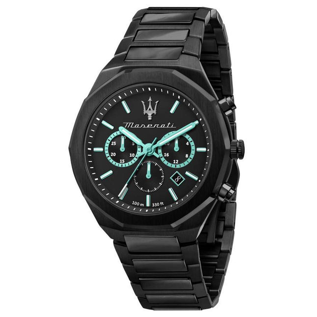 Maserati Aqua Edition Chronograph Black Dial Quartz R8873644001 100M Mens Watch