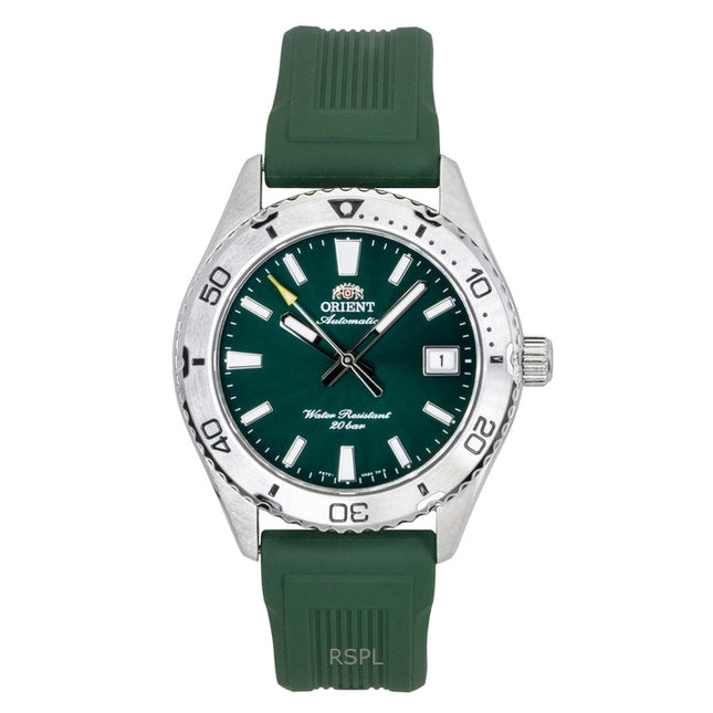 Orient Mako Silicone Strap Green Dial Automatic Diver's RA-AC0Q11E 200M Men's Watch