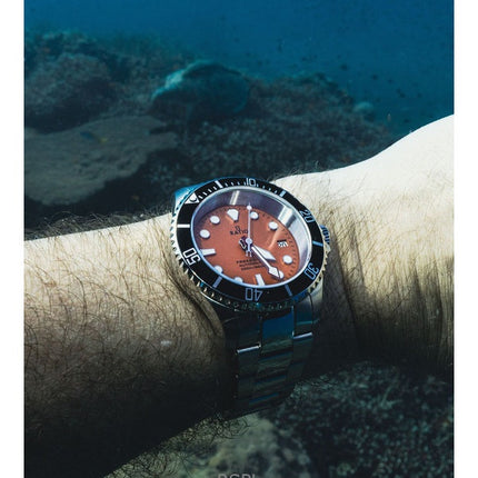 Refurbished Ratio FreeDiver Sapphire Stainless Steel Orange Dial Automatic RTF045 200M Men's Watch