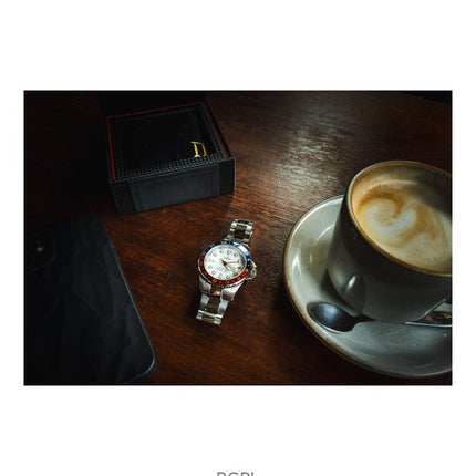 Ratio FreeDiver GMT Series Sapphire Stainless Steel White Dial Blue Red Pepsi Bezel Automatic RTF061 200M Men's Watch