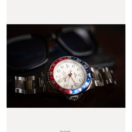 Ratio FreeDiver GMT Series Sapphire Stainless Steel White Dial Blue Red Pepsi Bezel Automatic RTF061 200M Men's Watch
