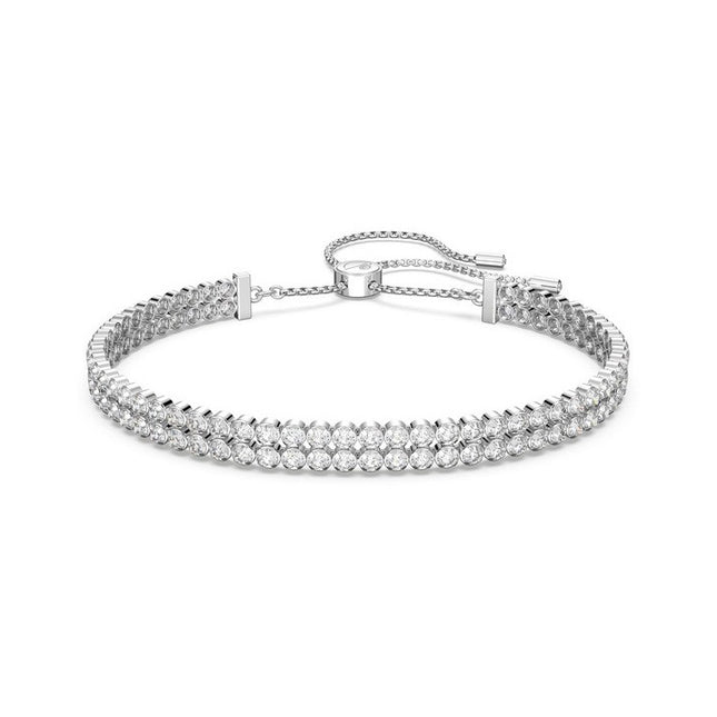 Swarovski Matrix Clear Crystals And Rhodium Plated Tennis Bracelet 5221397 For Women