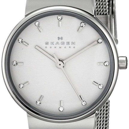 Skagen Ancher Silver Dial Crystal Stainless Steel Mesh Bracelet SKW2195 Women's Watch