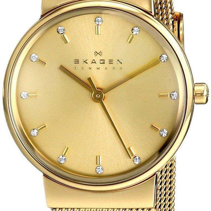 Skagen Ancher Champagne Dial Gold-Plated Mesh Bracelet SKW2196 Women's Watch