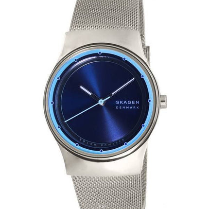 Skagen Sol Stainless Steel Mesh Ocean Blue Dial Solar Powered SKW3024 Womens Watch