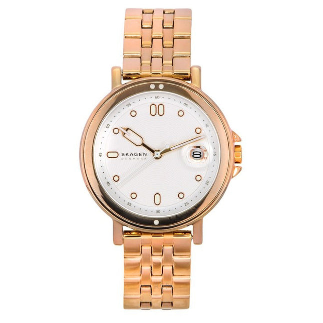Skagen Signatur Lille Sport Rose Gold Tone Stainless Steel Silver Dial Quartz SKW3136 Women's Watch