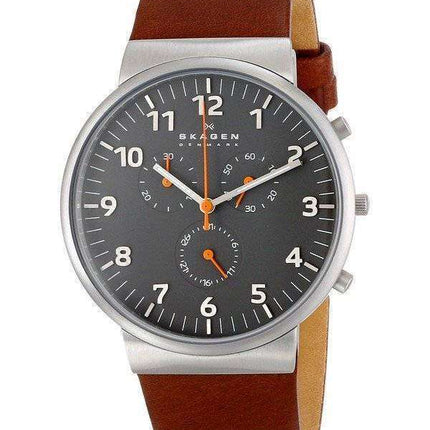 Skagen Ancher Chronograph Brown Leather SKW6099 Men's Watch
