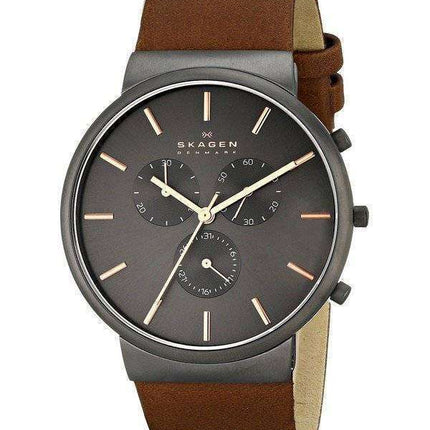 Skagen Ancher Chronograph Brown Leather SKW6106 Men's Watch