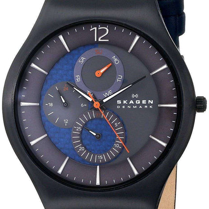 Skagen Grenen Perforated Blue Leather SKW6149 Men's Watch