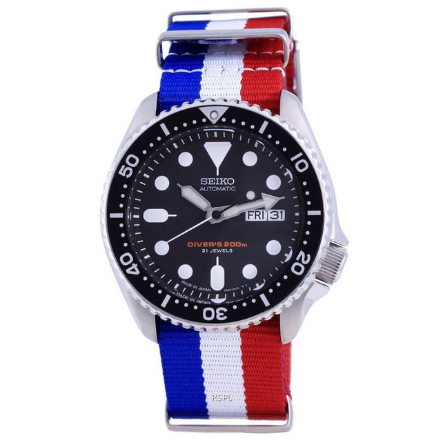 Seiko Automatic Divers Japan Made Polyester SKX007J1-var-NATO25 200M Mens Watch