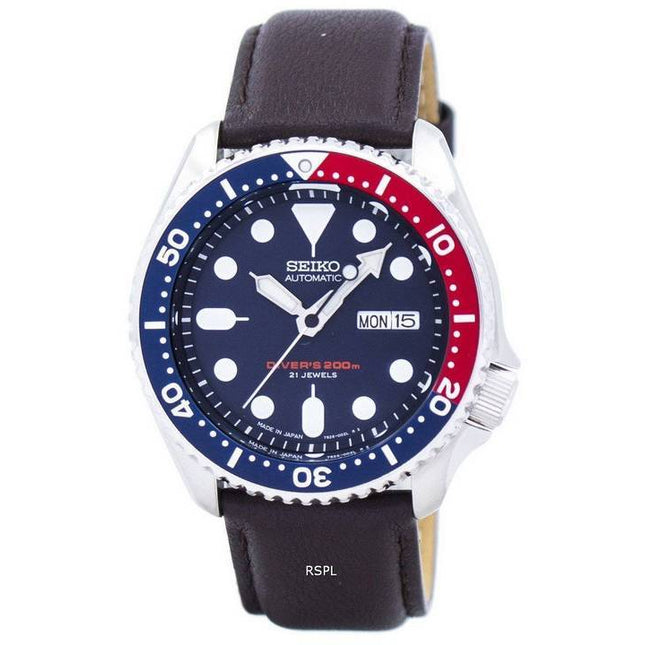 Seiko Automatic Diver's Ratio Dark Brown Leather SKX009J1-LS11 200M Men's Watch