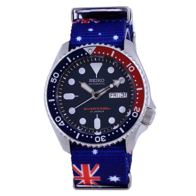 Seiko Automatic Divers Polyester Japan Made SKX009J1-var-NATO30 200M Mens Watch