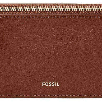 Fossil Logan Brown Zip Closure SL7925200 Women's Card Case