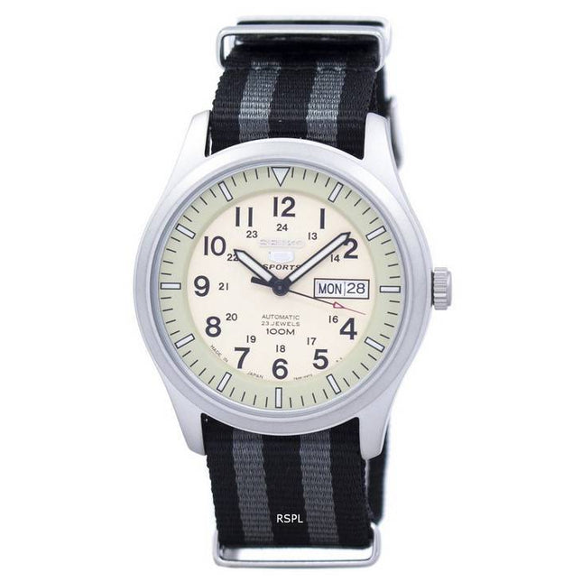 Seiko 5 Sports Military Automatic Japan Made NATO Strap SNZG07J1-NATO1 Men's Watch