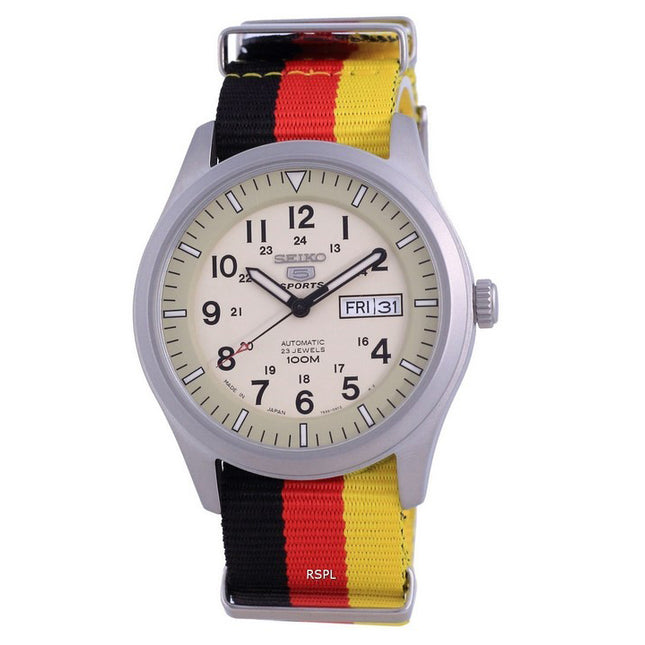 Seiko 5 Sports Military Automatic Japan Made SNZG07J1-var-NATO26 100M Mens Watch