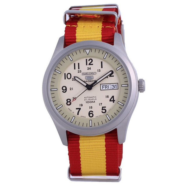 Seiko 5 Sports Military Automatic Japan Made SNZG07J1-var-NATO29 100M Mens Watch