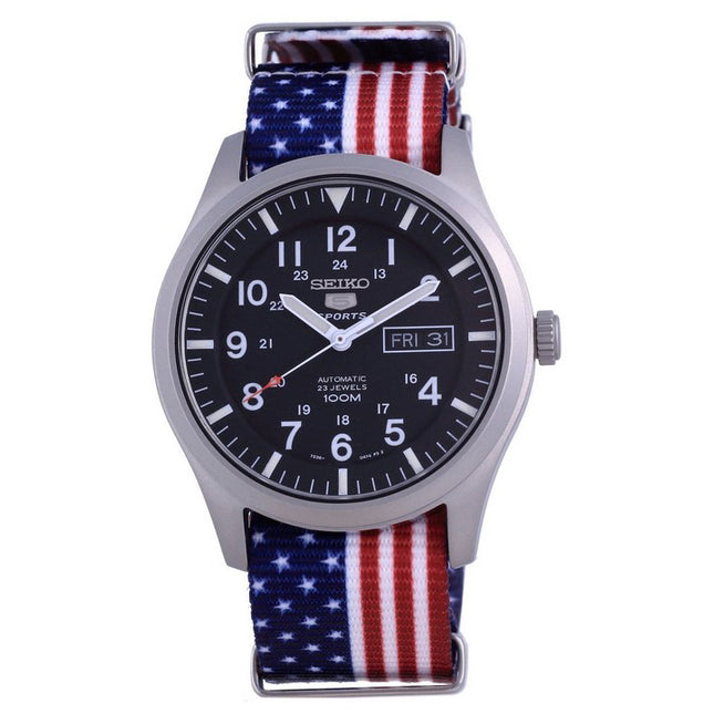 Seiko 5 Sports Automatic Polyester SNZG15K1-var-NATO27 100M Mens Watch