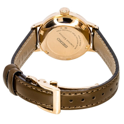 Seiko Presage Cocktail Limited Edition Leather Strap Rose Gold Dial Automatic SRE014J1 Women's Watch